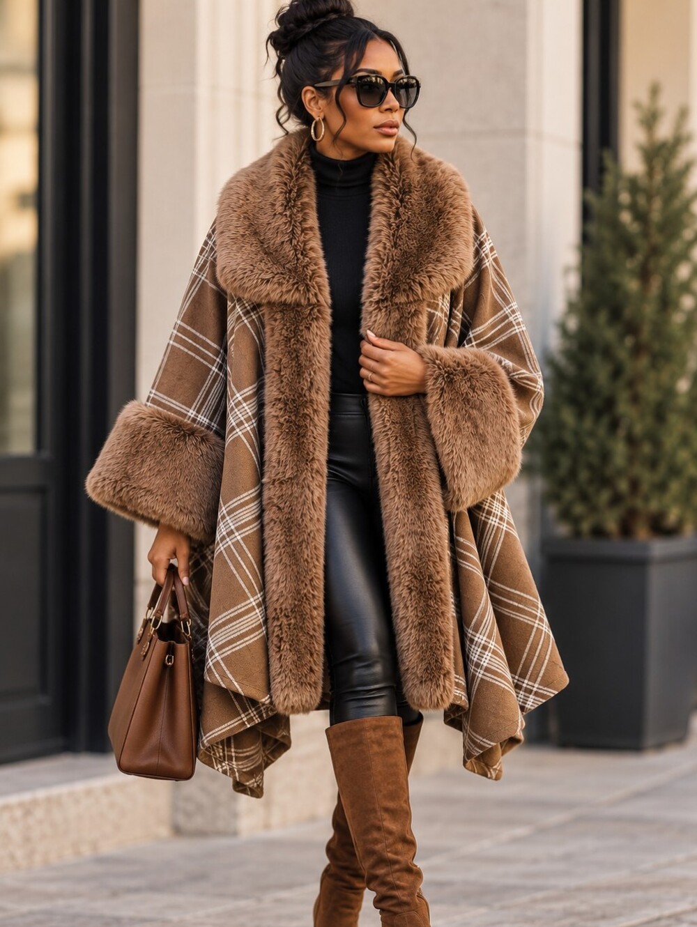Super Cozy Faux Fur Oversized Dolman Cardigan Sweater Kimono